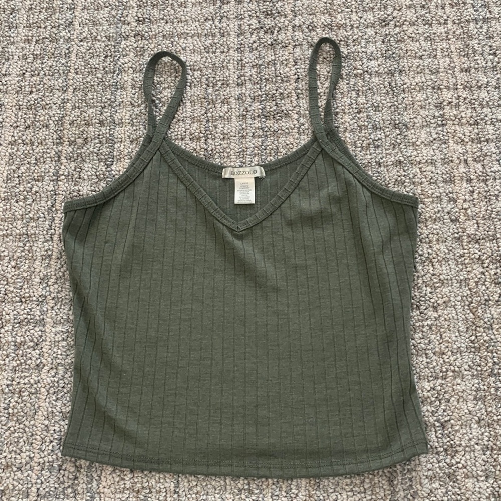Army green striped bozzolo tank top